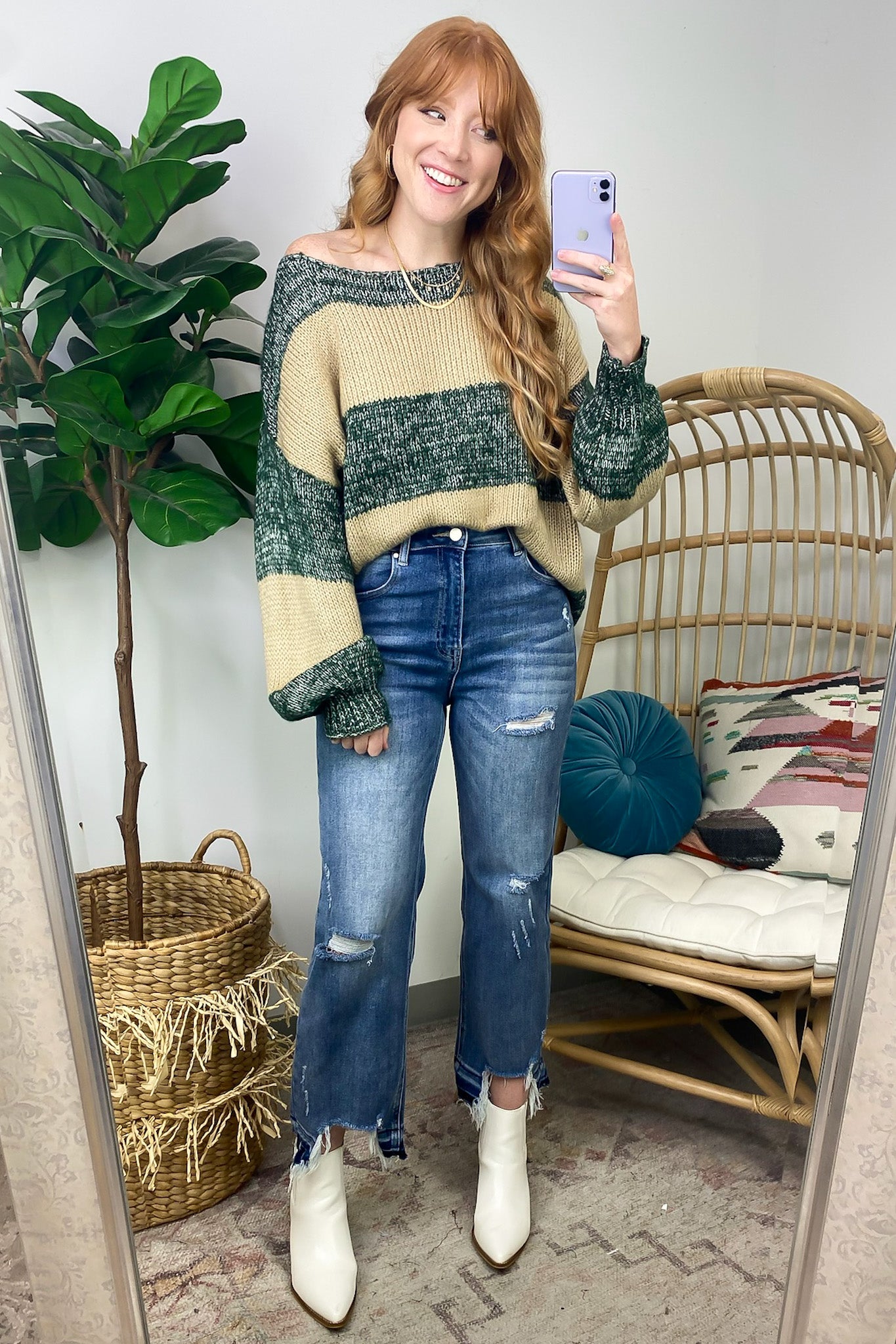 Stylish Charm Striped Knit Sweater - FINAL SALE