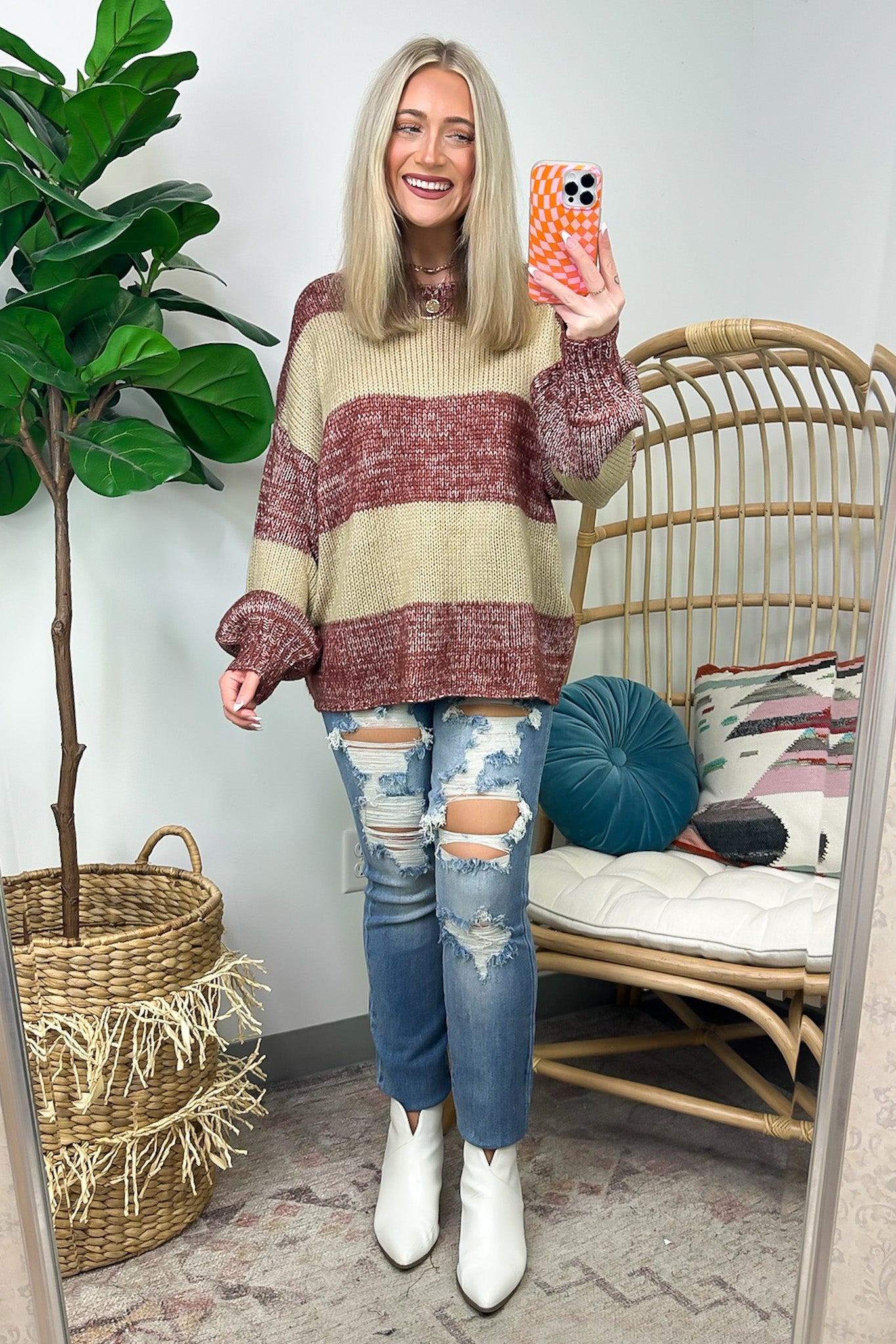 Stylish Charm Striped Knit Sweater - FINAL SALE