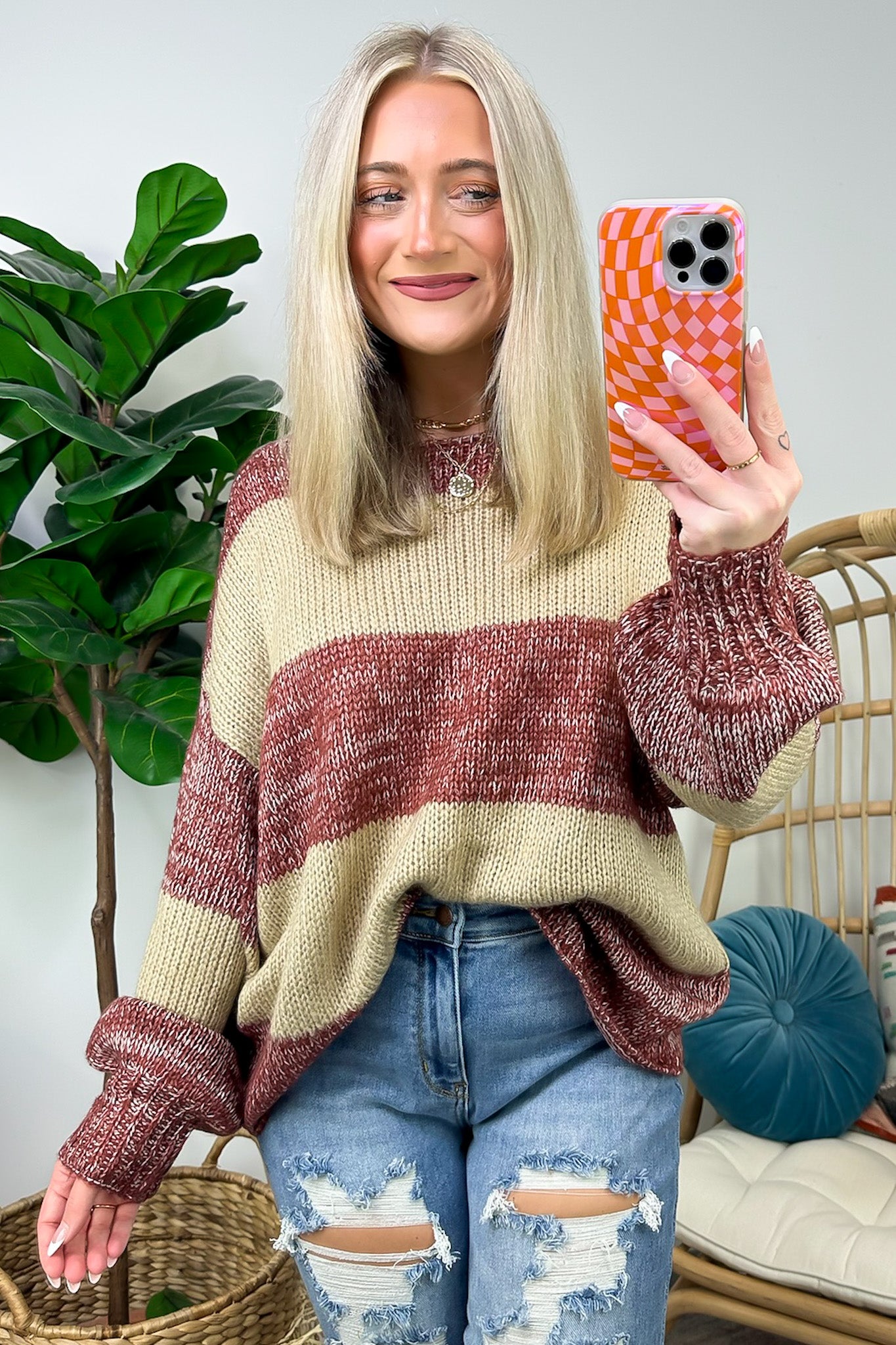 Stylish Charm Striped Knit Sweater - FINAL SALE