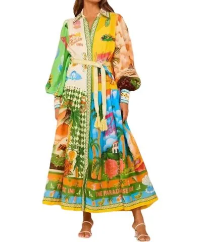 SUNDAYUP Resort Maxi Dress In Multi-Colored