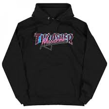 SWEAT THRASHER HOODIE MAGAZINE PURPLE