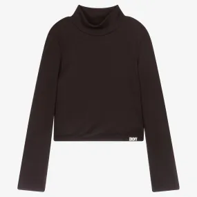 Teen Black Logo Turtleneck