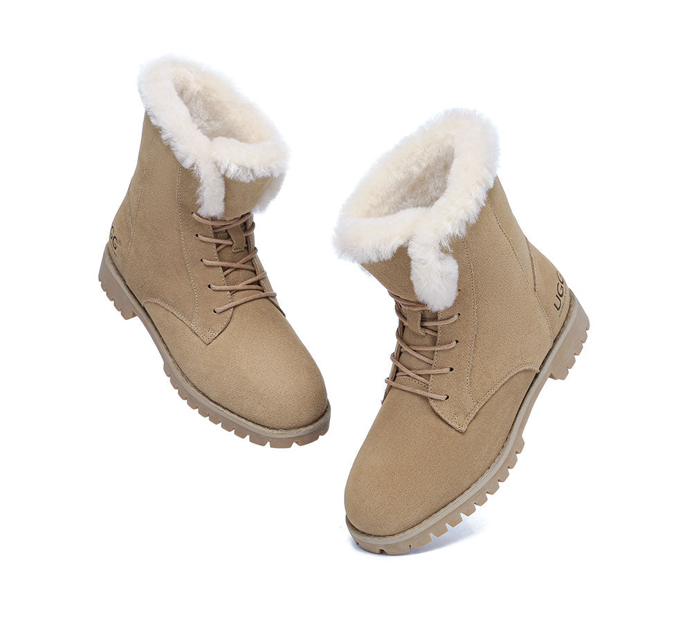 UGG AUSTRALIAN SHEPHERD Women Fashion Lace Up Ankle Boots Jean