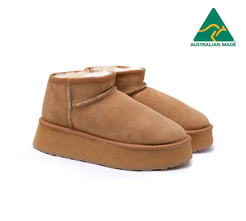 Urban UGG Australian Made Sheepskin Wool Ankle Boots Ultra Mini Platform