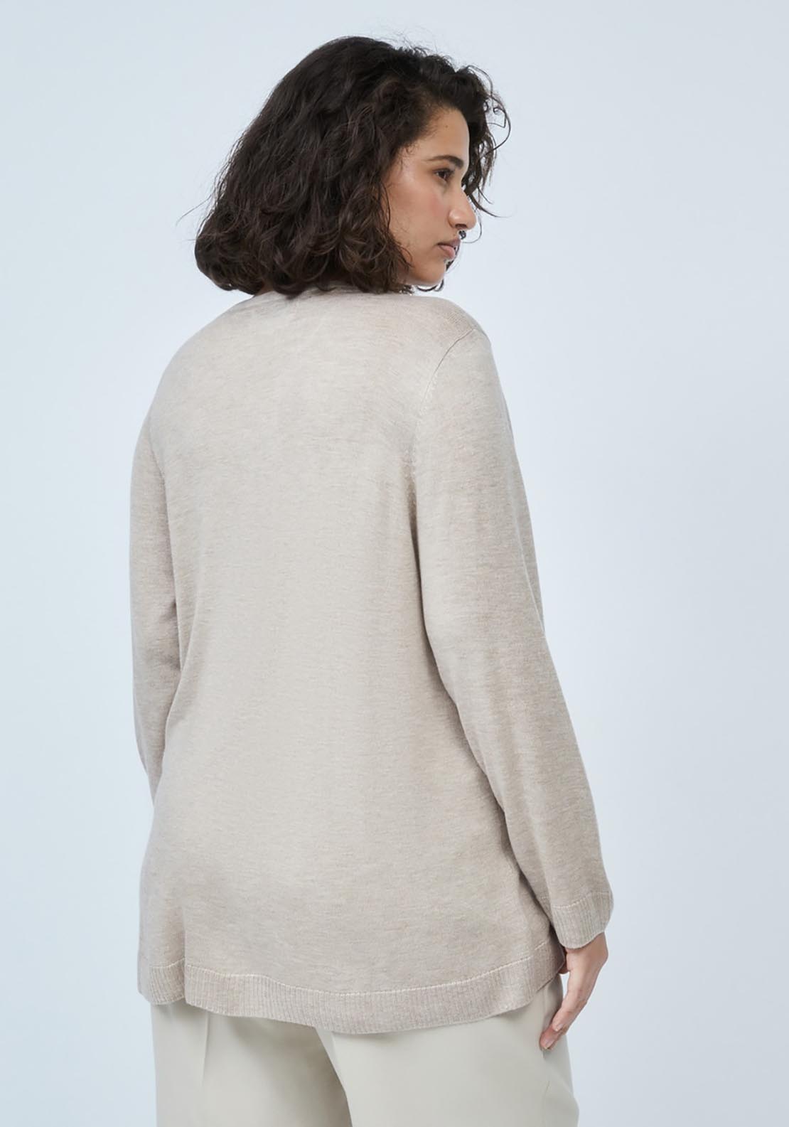 V-Neck Sweater - Beige