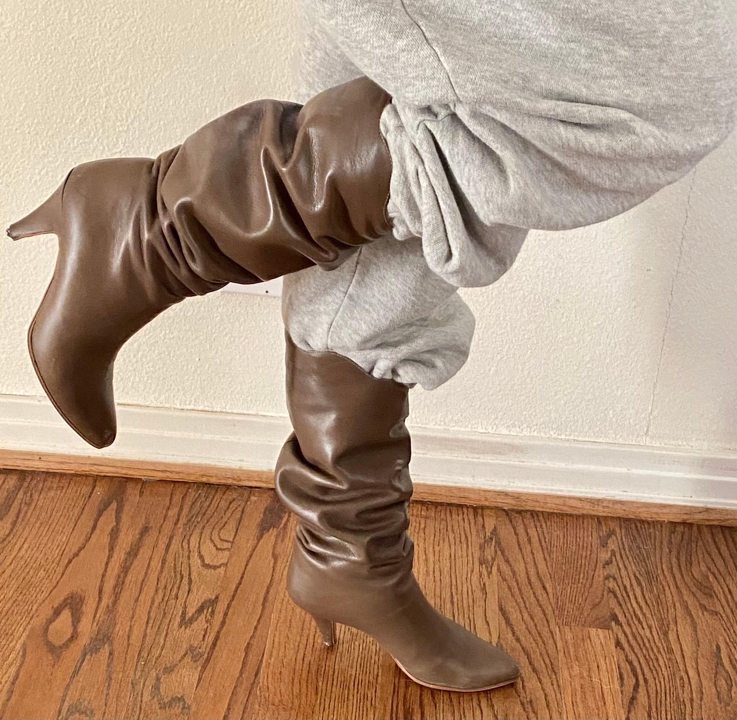 Vintage Brown Slouch Boots