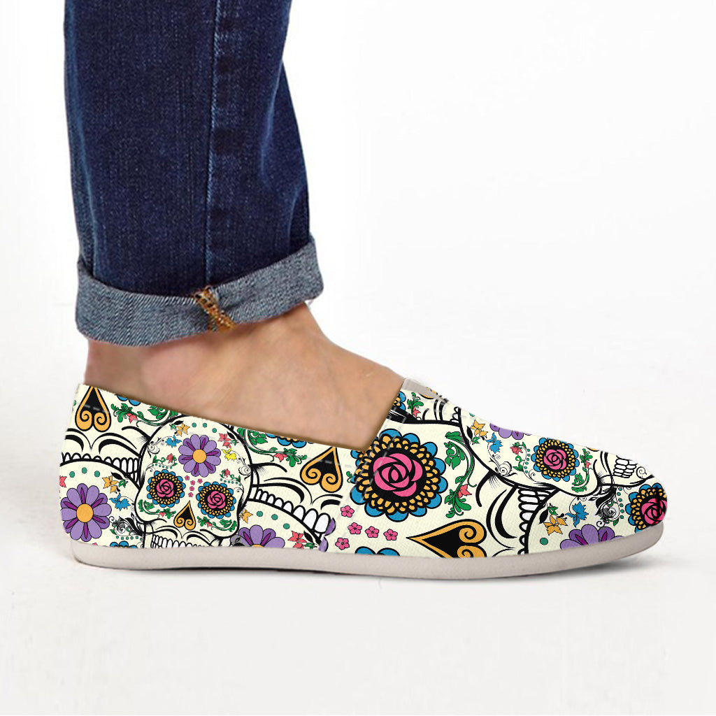 Violet Sugar Skull Printed Ladies Casuals