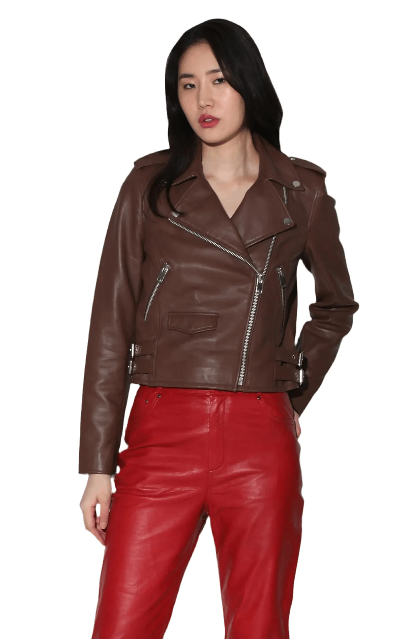 Walter Baker Liz Leather Jacket in Walnut