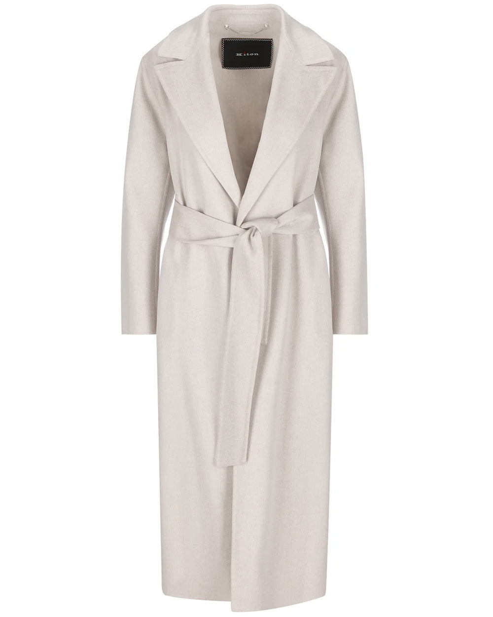 White Tie Waist Long Overcoat