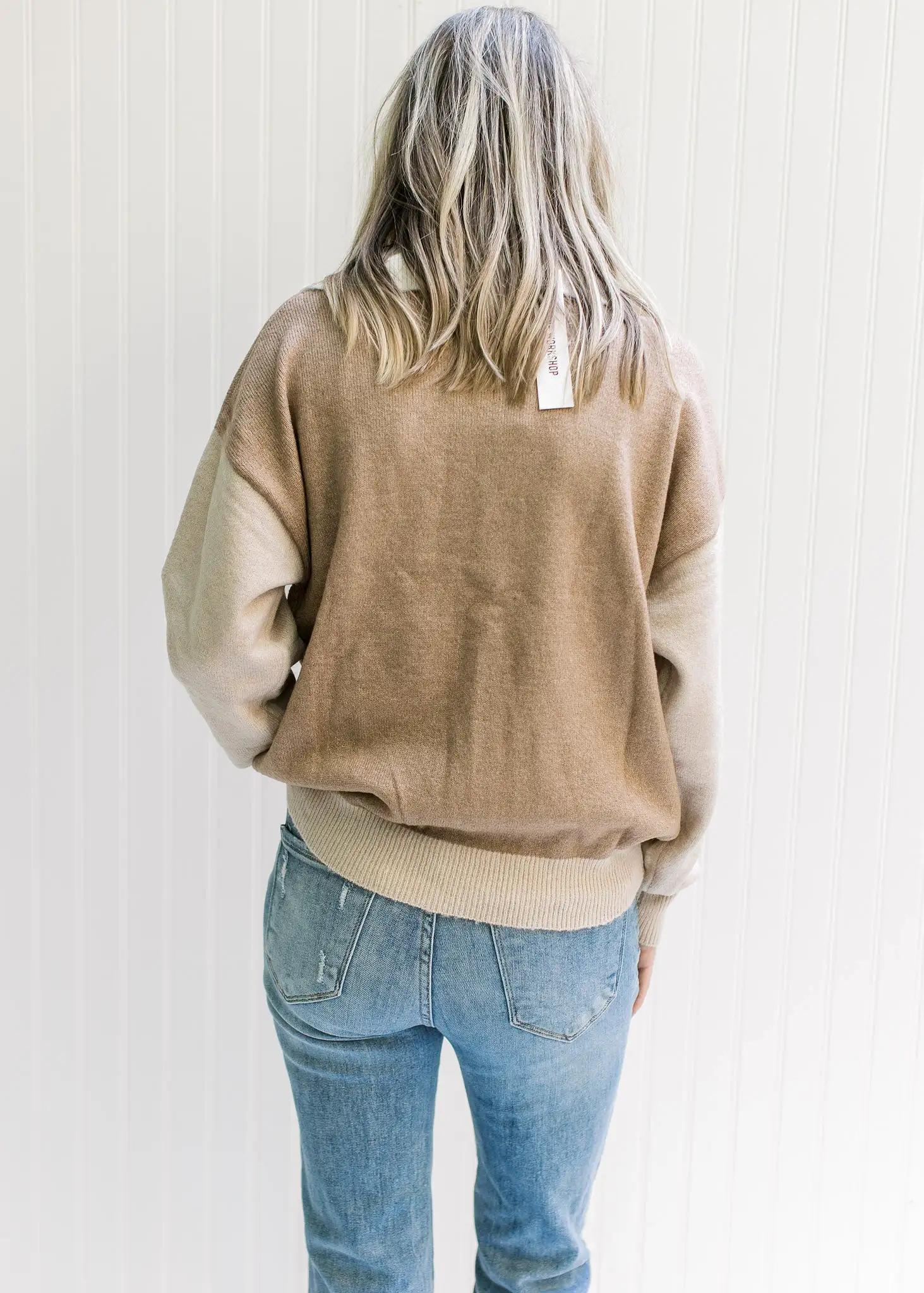 X Coffee and Cream 1/4 Zip Sweater