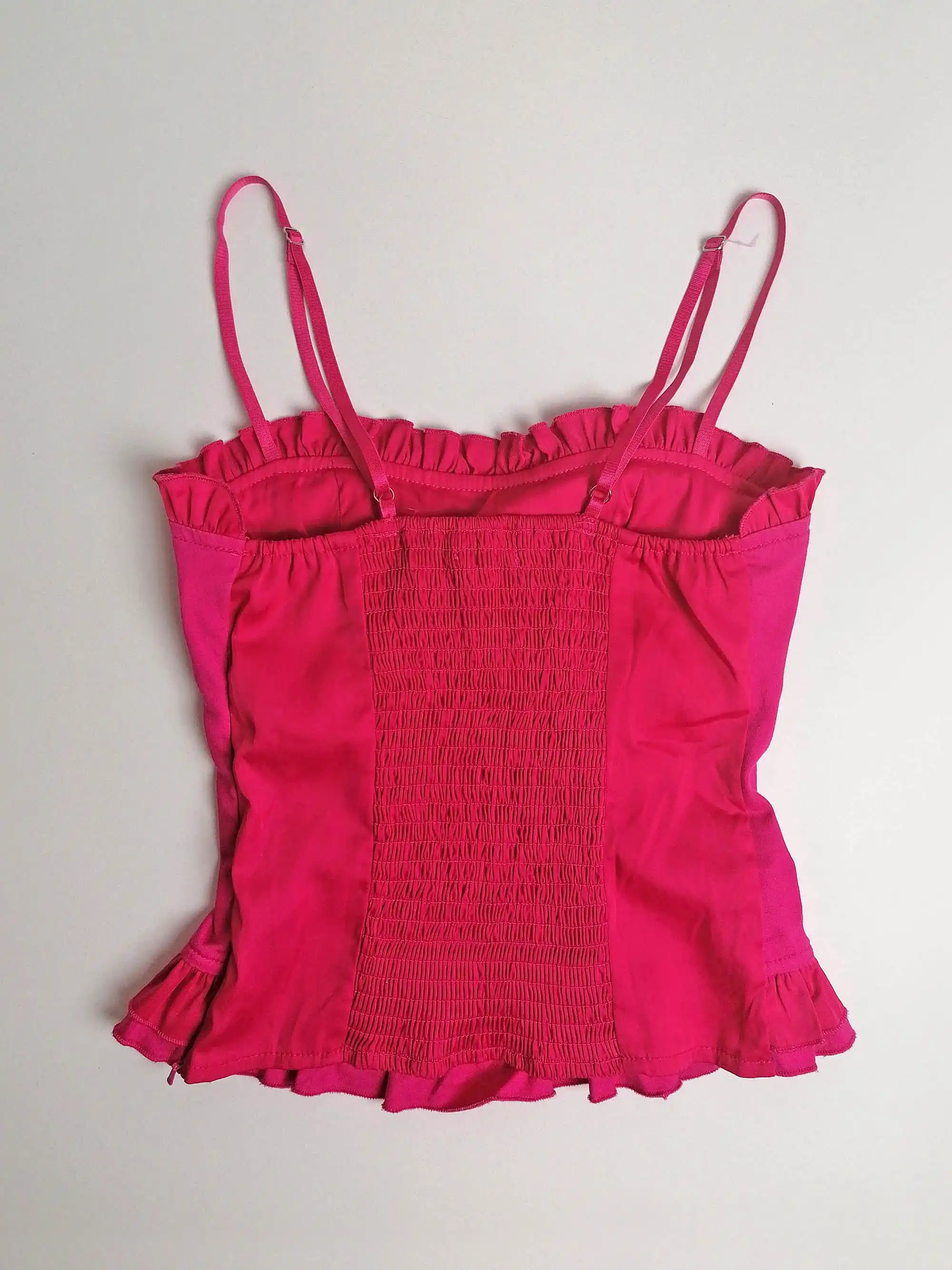 Y2K Corset Top Pink Stretch Cotton - size S